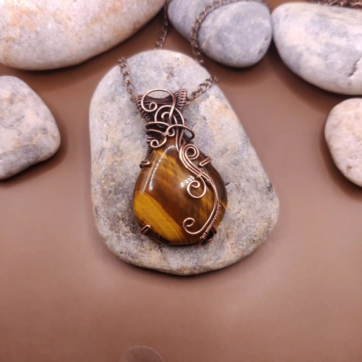 Taara - Tiger's Eye Necklace 002 SA1 By Sanguine Aura Handcrafted Jewellery