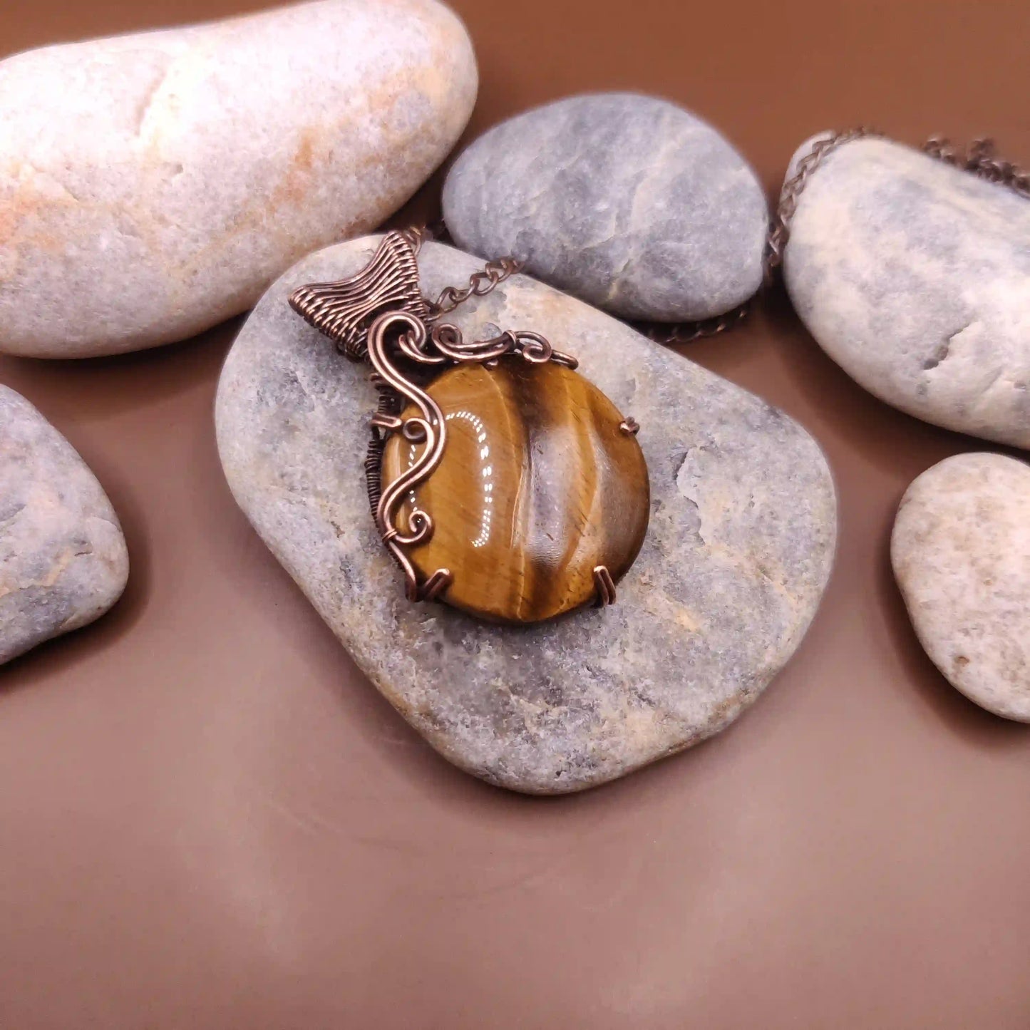 Taara - Tiger's Eye Necklace SA2 By Sanguine Aura Handcrafted Jewellery