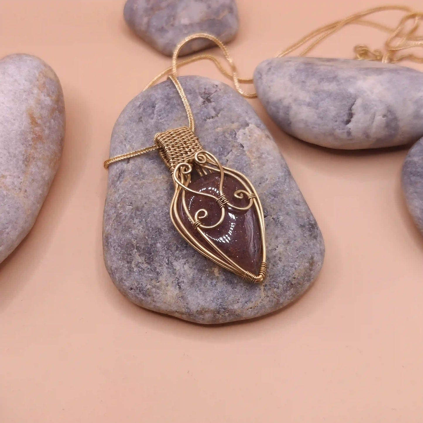 Trisha - Strawberry Quartz Necklace 002 By Sanguine Aura Handcrafted Jewellery