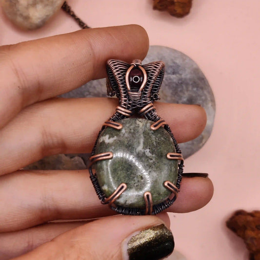 Veda - Jade and Garnet Necklace 002 SA5 By Sanguine Aura Handcrafted Jewellery