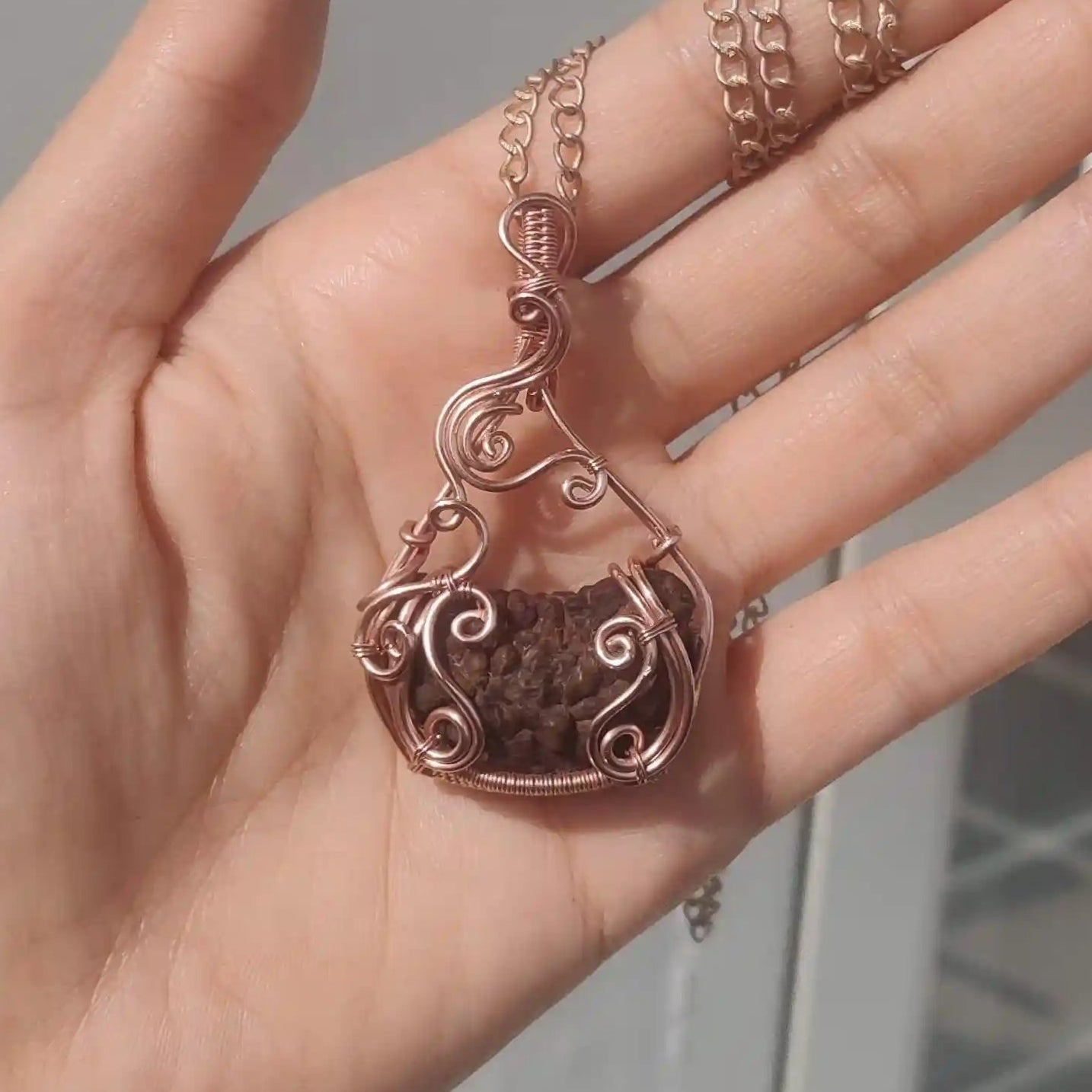 anagha real certified ek mukhi rudraksha in copper by sanguine aura handcrafted jewellery India