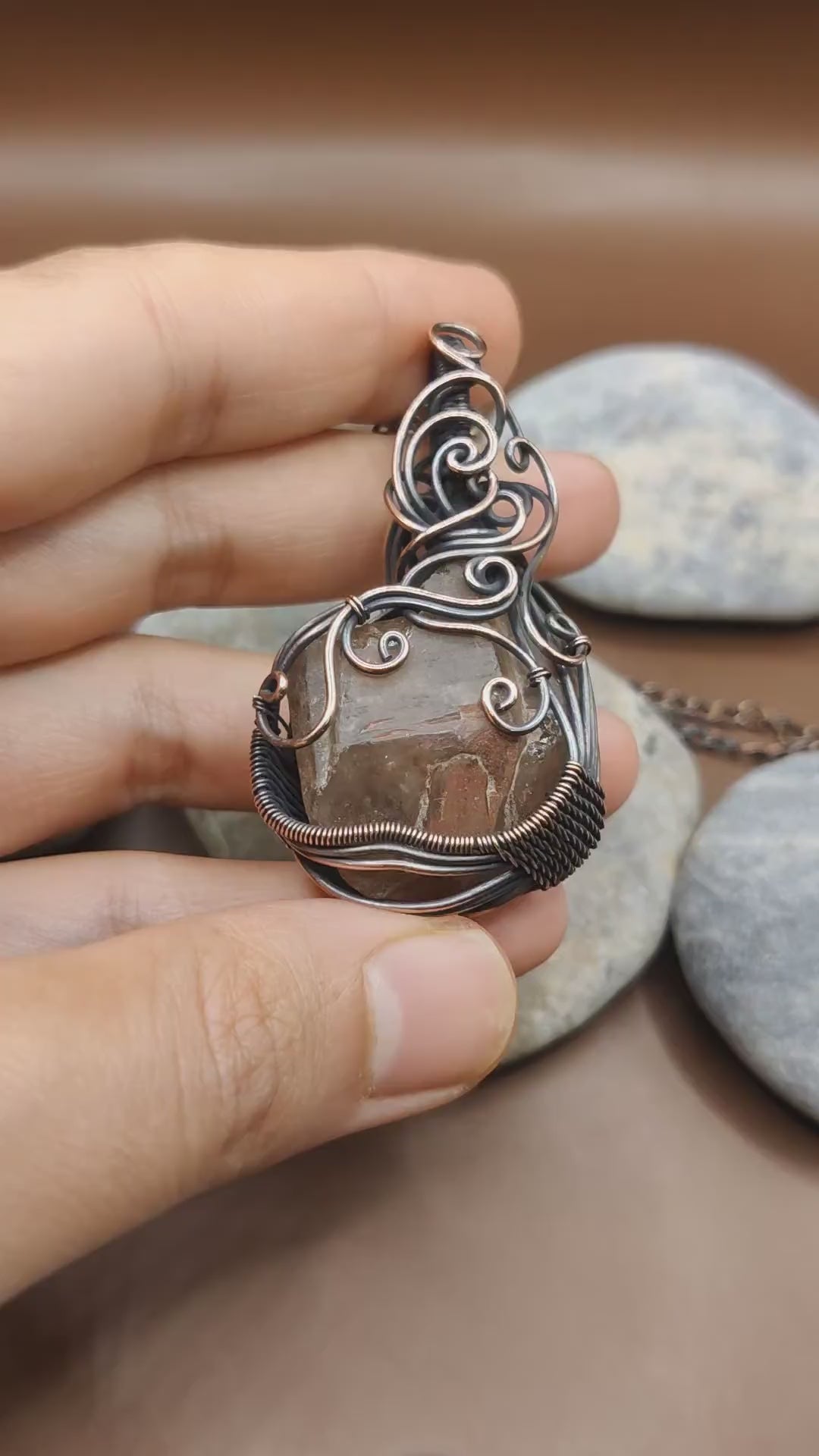 Aadhini - Kundlini Quartz - Citrine Necklace 001 By Sanguine Aura Handcrafted Jewellery