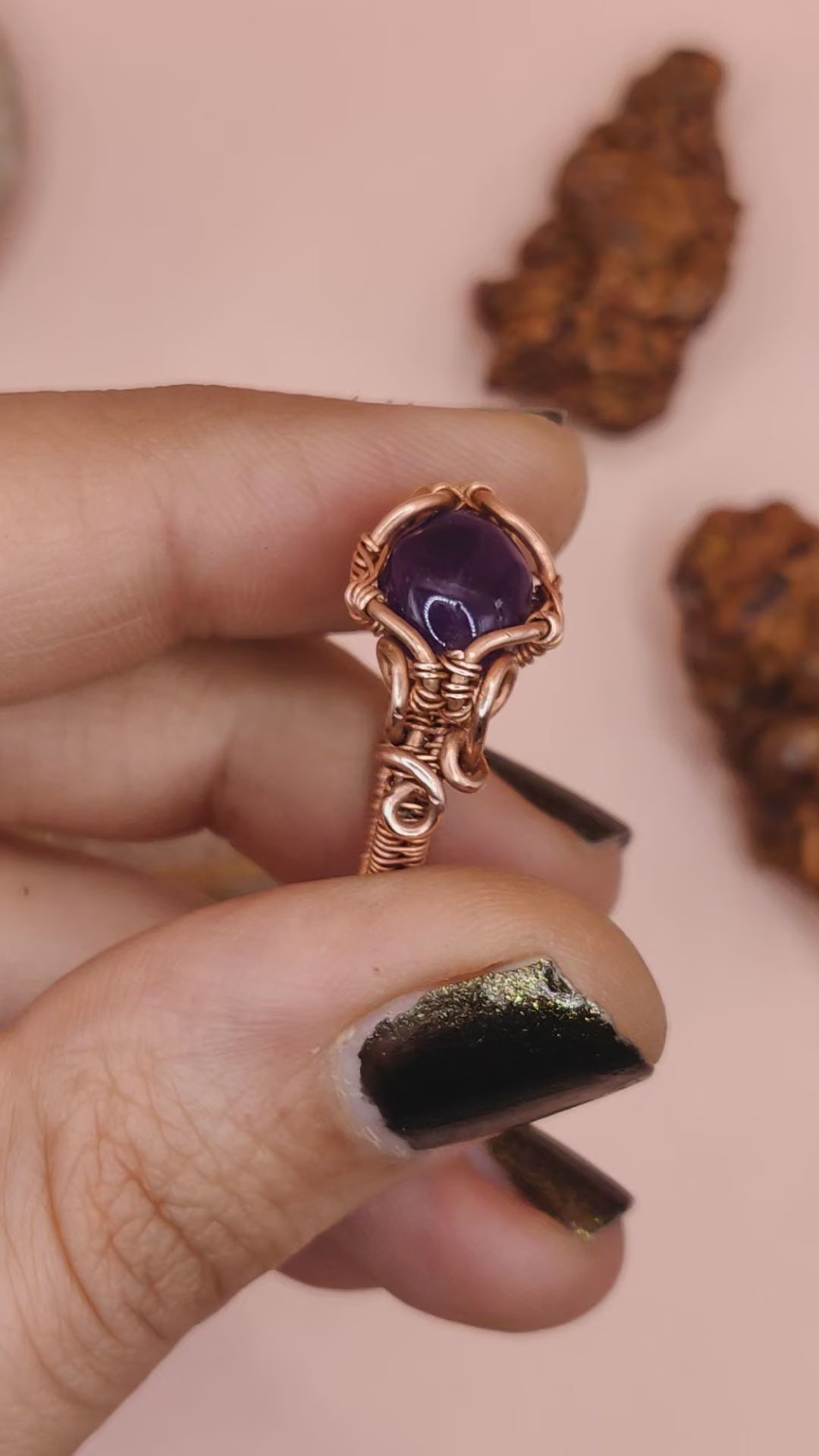 Anya- Amethyst Ring By Sanguine Aura Handcrafted Jewellery