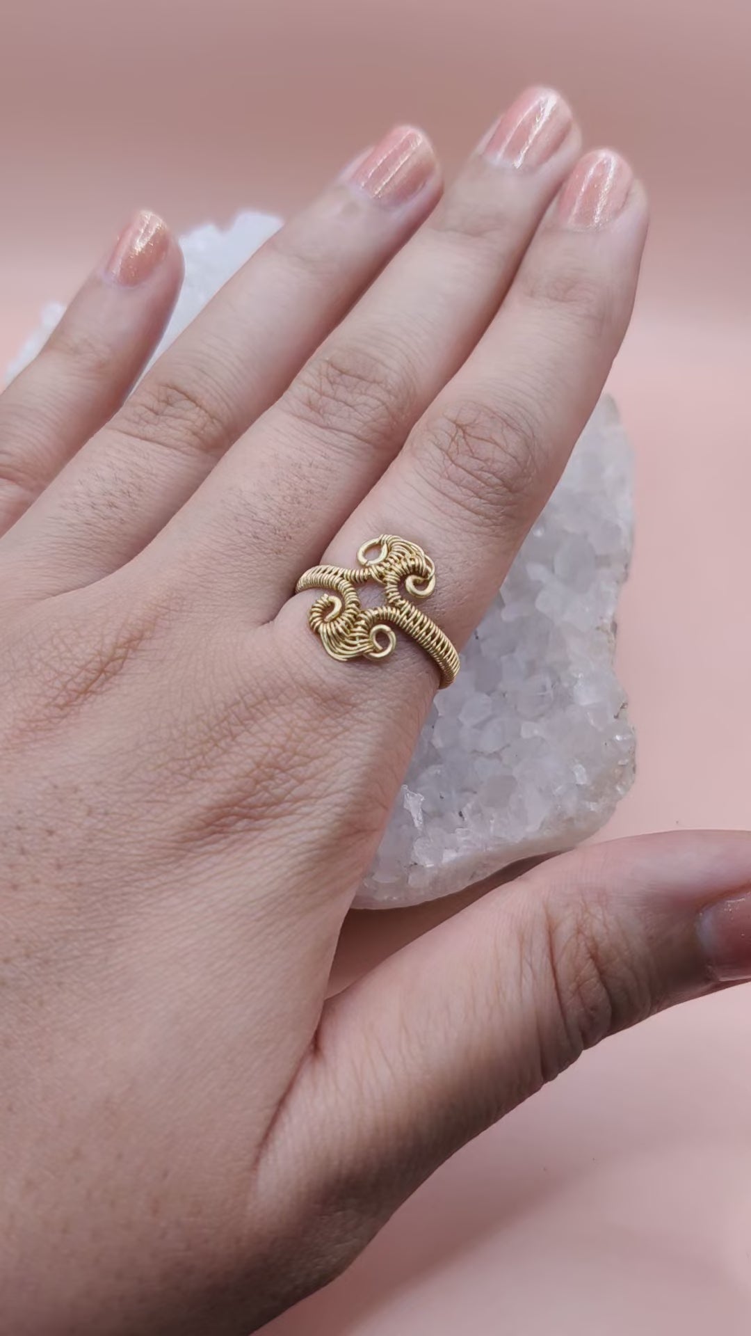 Arya - Brass Ring By Sanguine Aura Handcrafted Jewellery