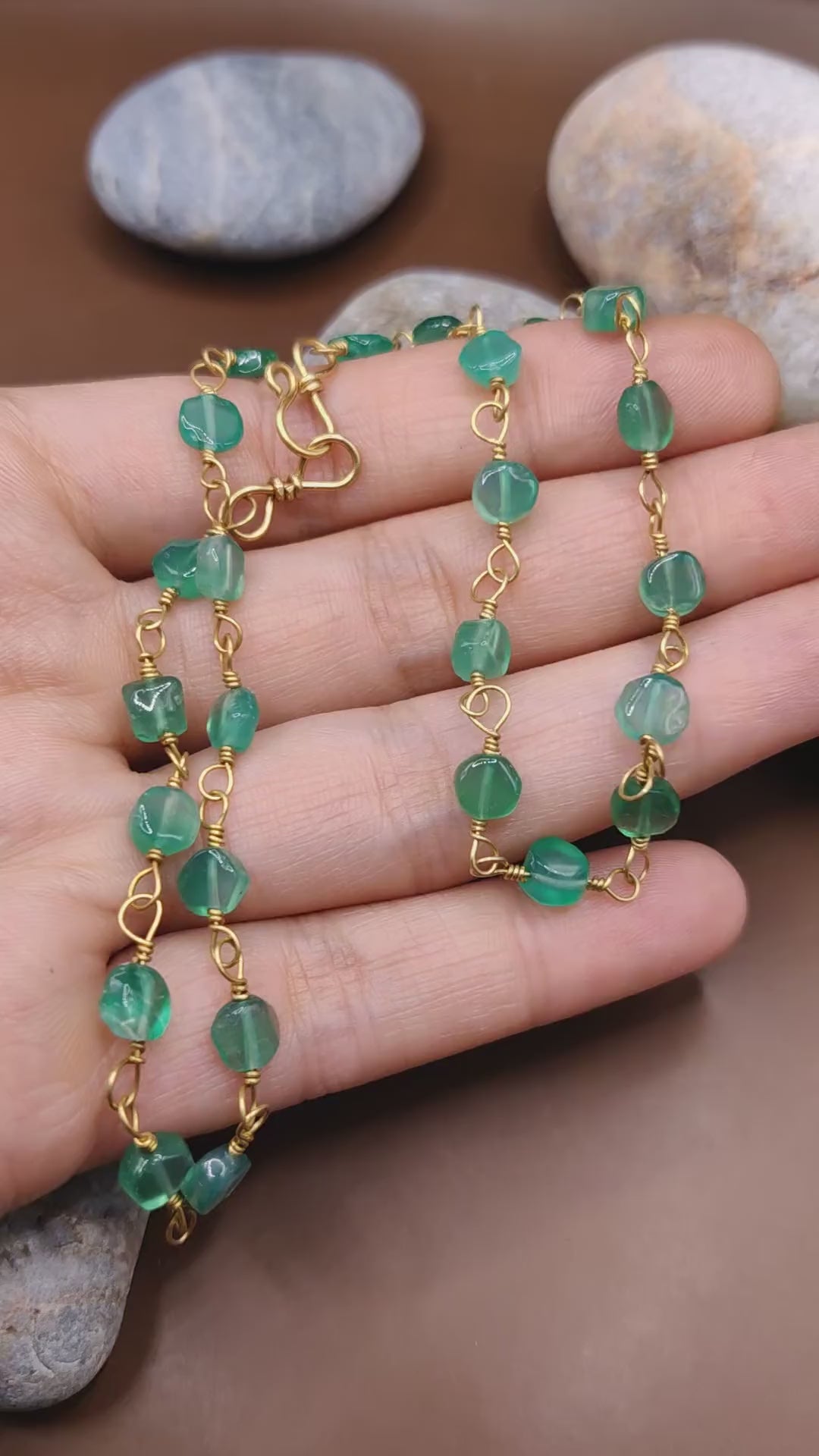 Kiran - Green Onyx Chain By Sanguine Aura Handcrafted Jewellery