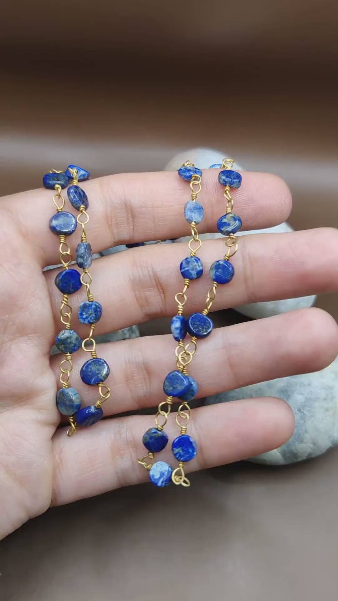 Kiran - Lapis Lazuli Chain By Sanguine Aura Handcrafted Jewellery