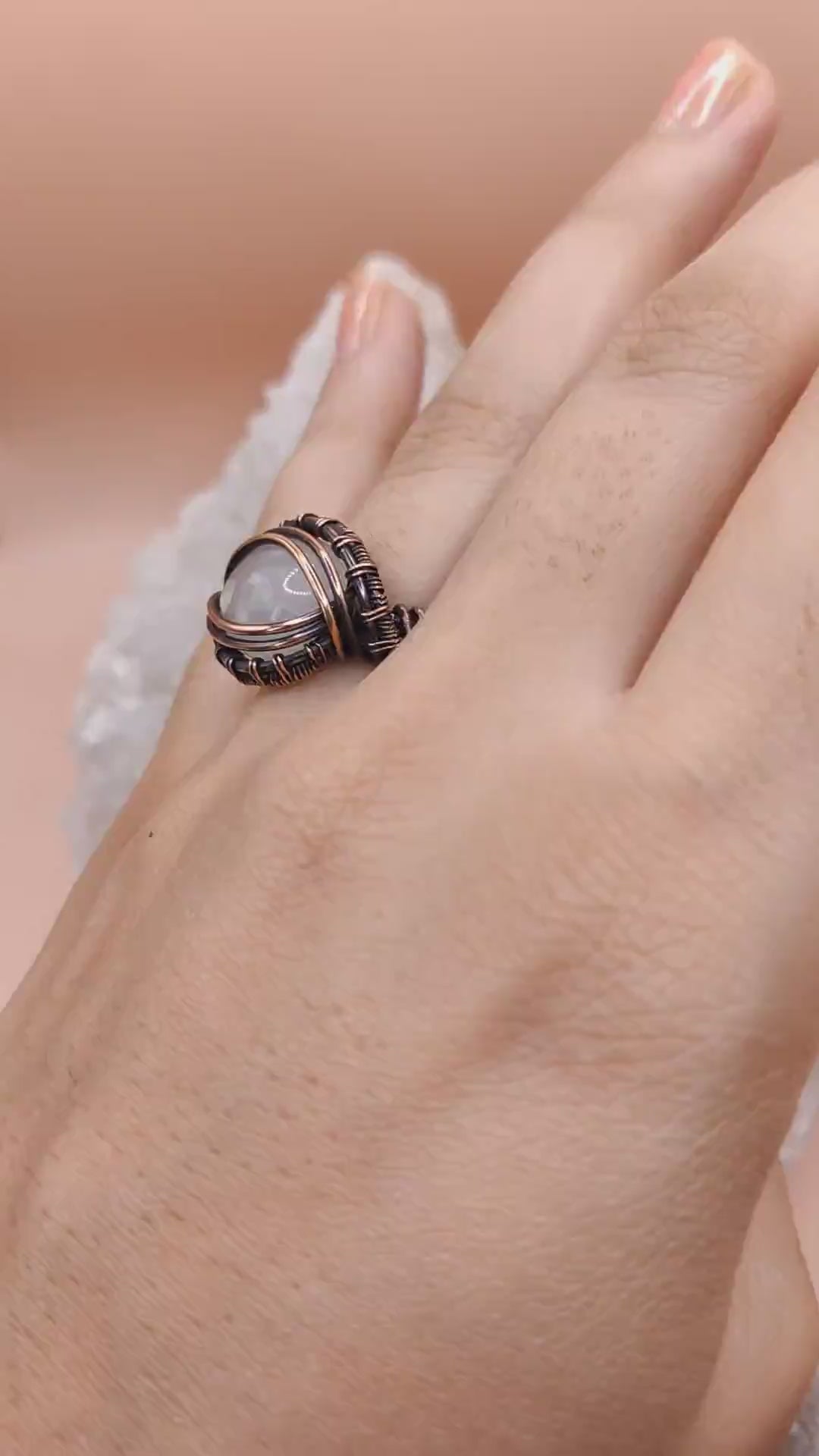 Kanta Rose Quartz Ring By Sanguine Aura Handcrafted Jewellery