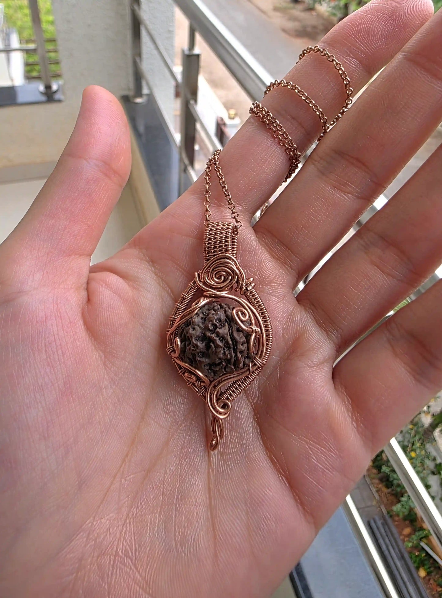 Anagha - Panchamukhi Nepali Rudraksha Copper Necklace