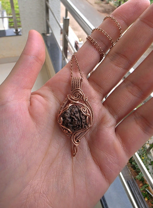 Anagha - Panchamukhi Nepali Rudraksha Copper Necklace