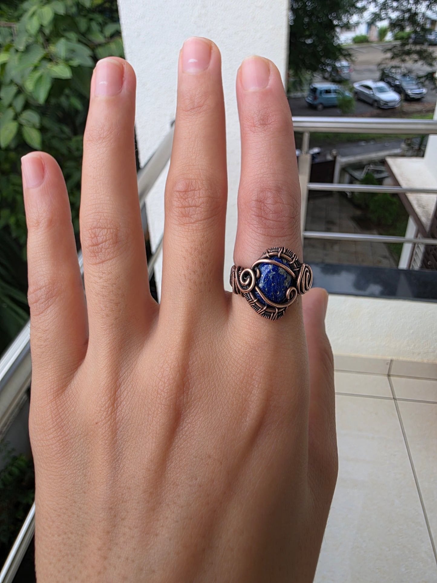Soham - Lapis Lazuli Copper Ring