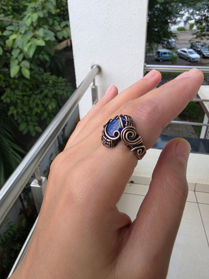 Soham - Lapis Lazuli Copper Ring
