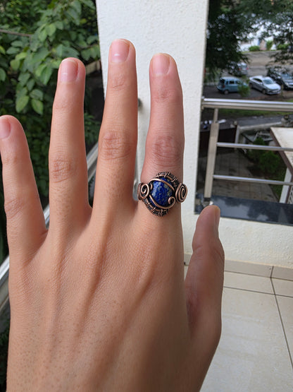 Soham - Lapis Lazuli Copper Ring