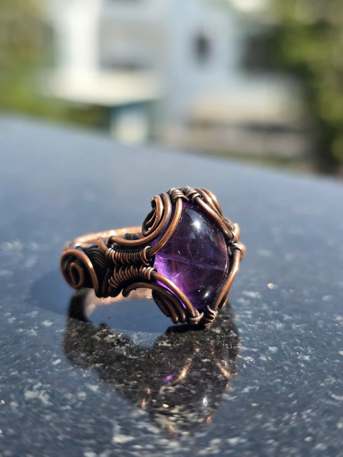 Charlotte 002 - Amethyst Copper Ring