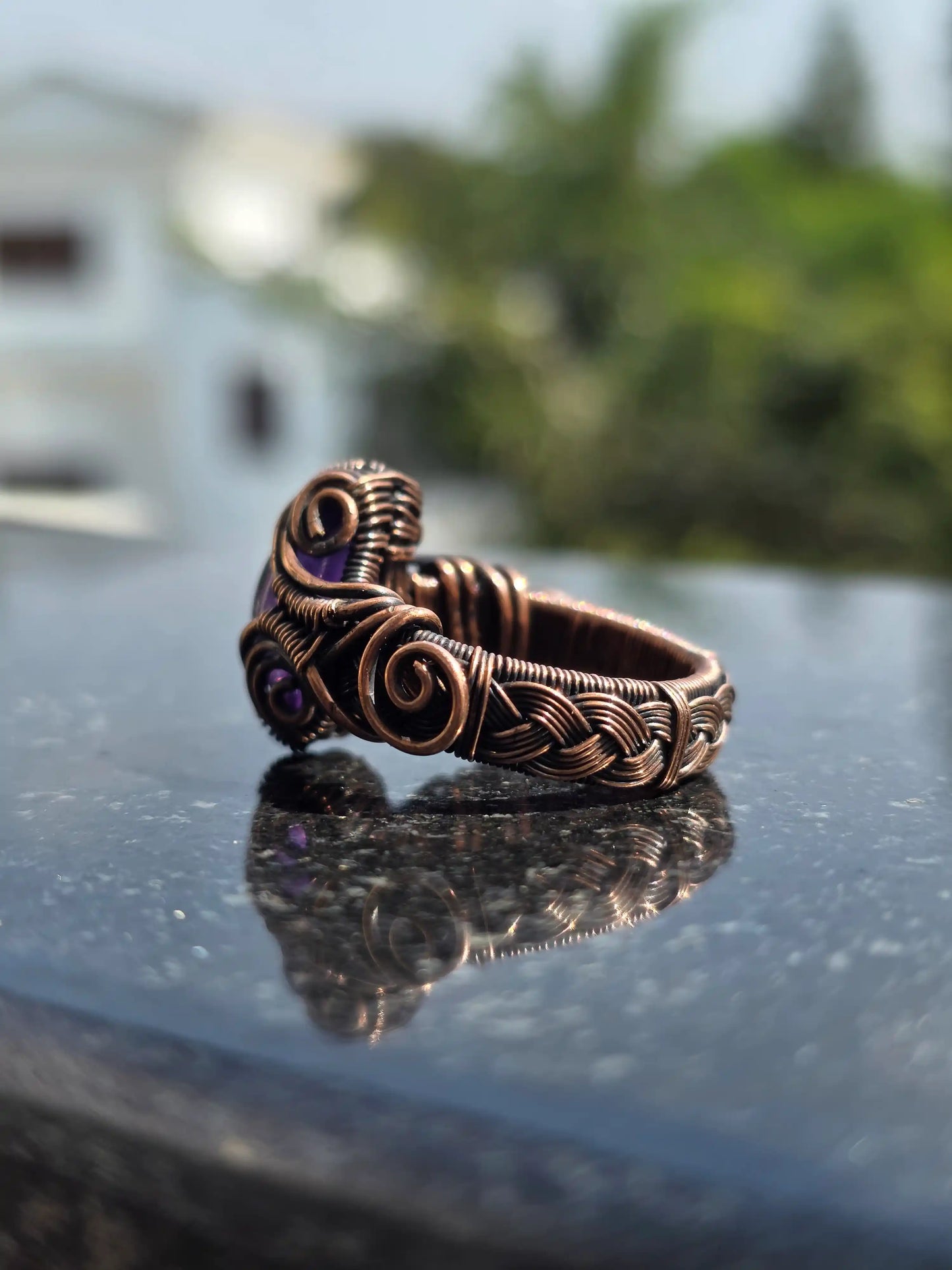 Charlotte 002 - Amethyst Copper Ring