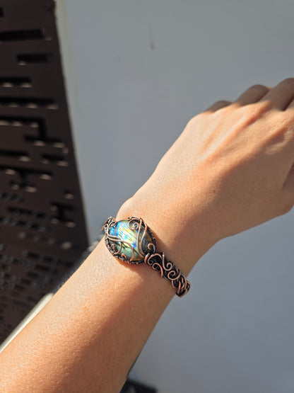 Darsh - Labradorite Copper Cuff Bracelet