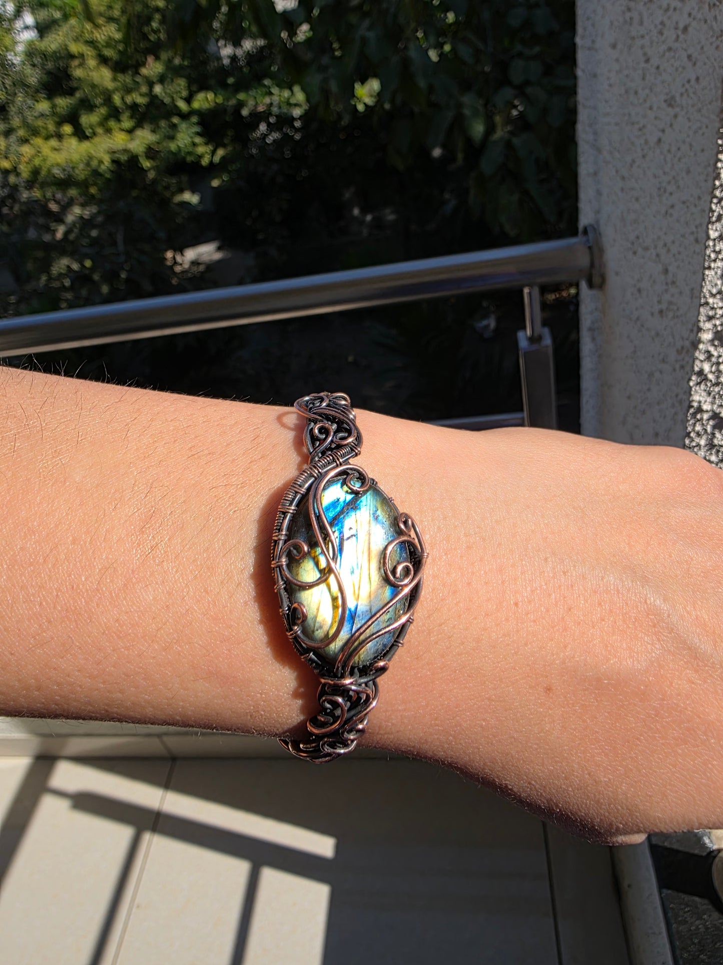 Darsh - Labradorite Copper Cuff Bracelet