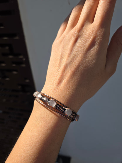 Kashvi - Rose Quartz Copper Cuff Bracelet