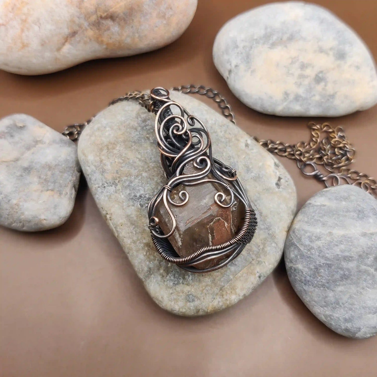 Aadhini - Kundalini Quartz - Citrine Necklace 001 SA4 By Sanguine Aura Handcrafted Jewellery