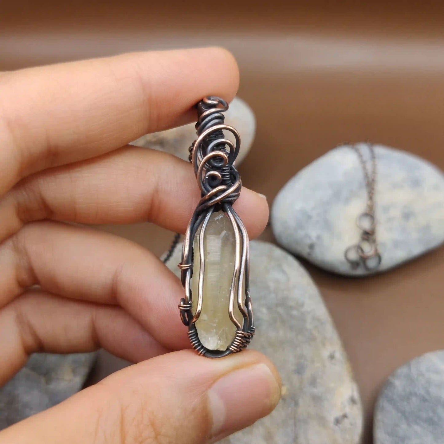 Aadhini - Kundalini Quartz / Citrine Necklace 006 SA1 By Sanguine Aura Handcrafted Jewellery