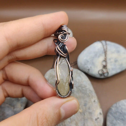 Aadhini - Kundalini Quartz / Citrine Necklace 006 SA2 By Sanguine Aura Handcrafted Jewellery