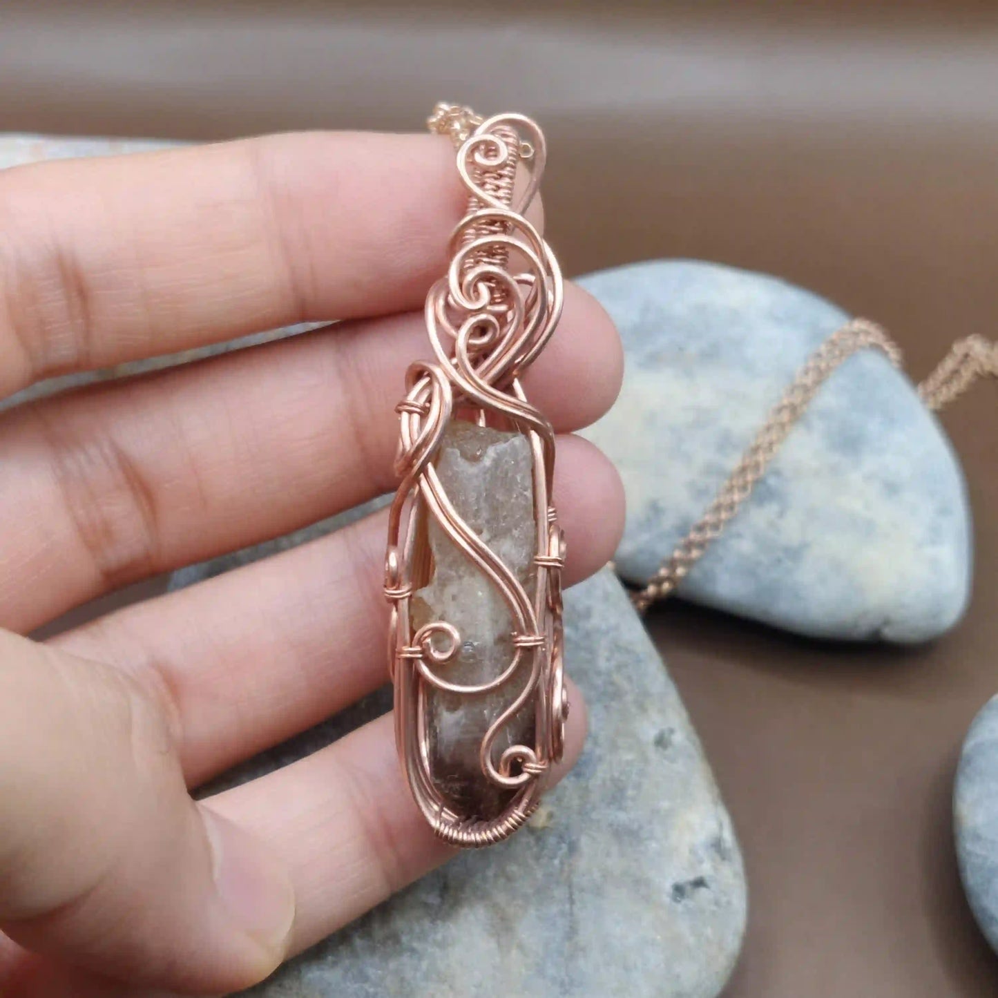 Aadhini - Kundalini Quartz / Citrine Necklace 009 SA1 By Sanguine Aura Handcrafted Jewellery