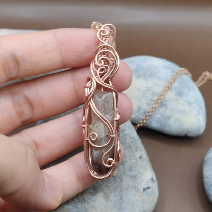 Aadhini - Kundalini Quartz / Citrine Necklace 009 SA1 By Sanguine Aura Handcrafted Jewellery