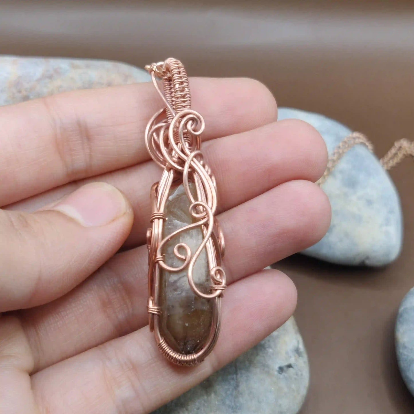 Aadhini - Kundalini Quartz / Citrine Necklace 009 By Sanguine Aura Handcrafted Jewellery