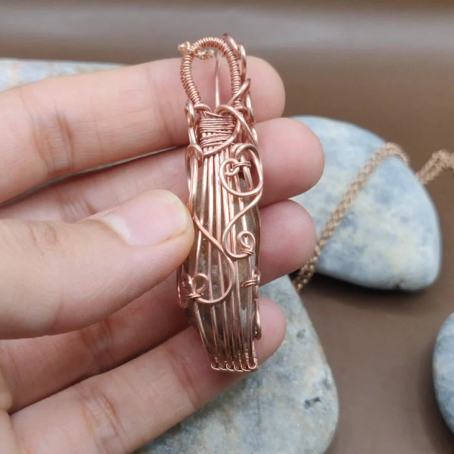 Aadhini - Kundalini Quartz / Citrine Necklace 009 SA4 By Sanguine Aura Handcrafted Jewellery