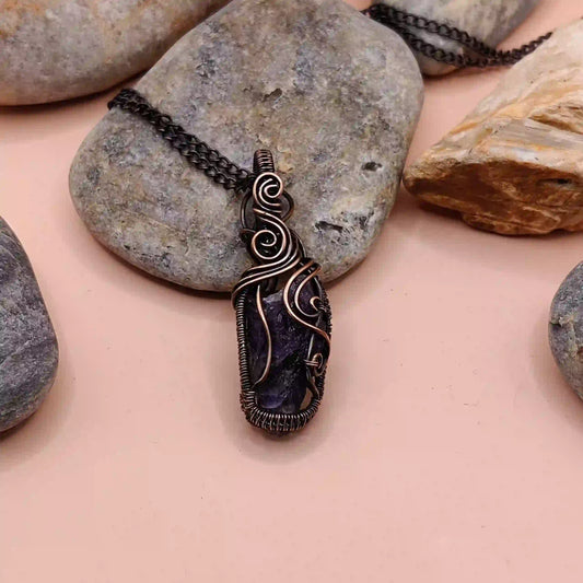 Aadhini – Amethyst Necklace 002 SA1 By Sanguine Aura Handcrafted Jewellery