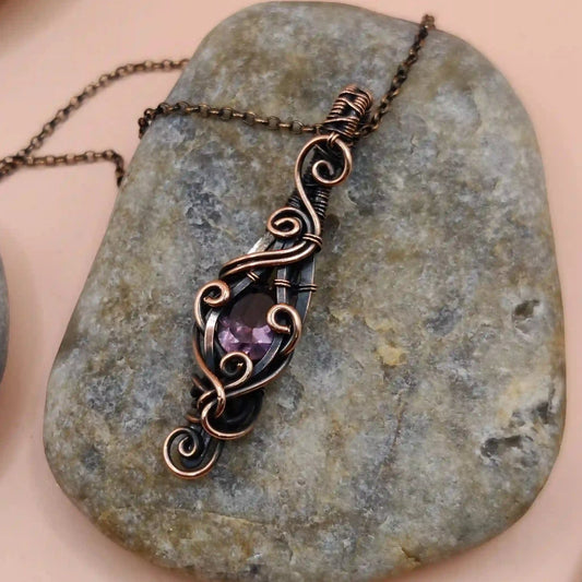 Aaheli - Amethyst Necklace SA2 By Sanguine Aura Handcrafted Jewellery