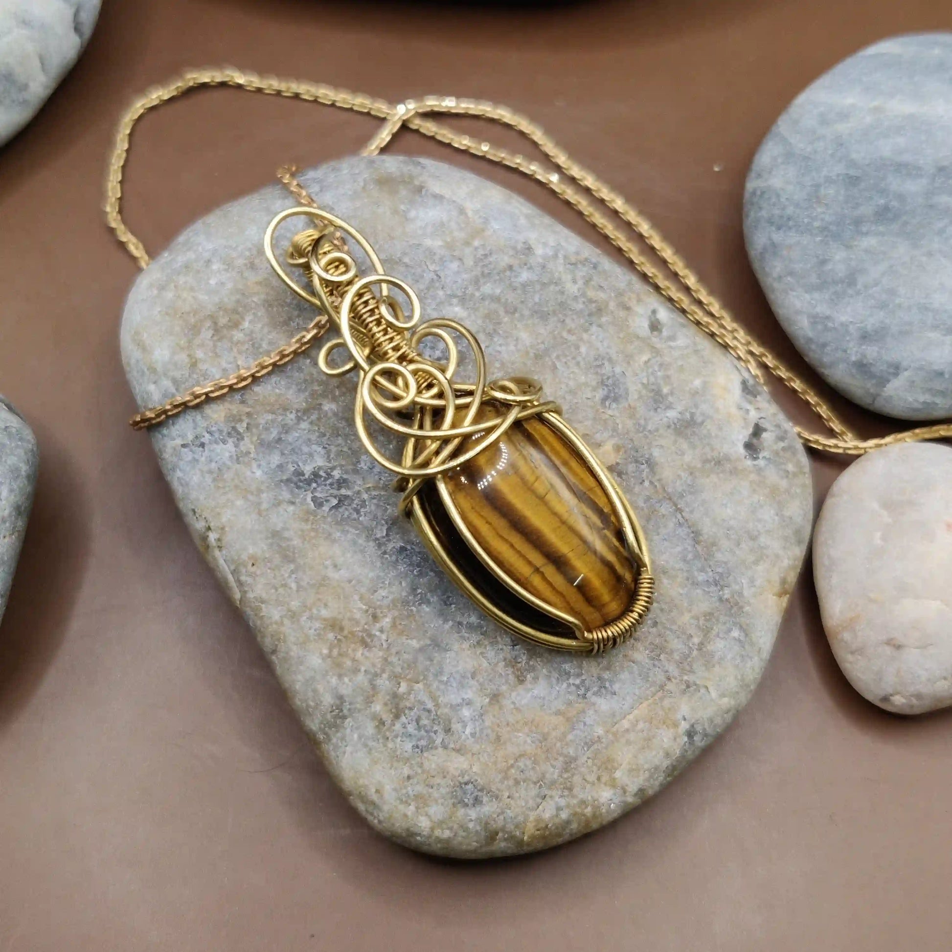 Adah - Tiger's Eye Necklace 001 SA1 By Sanguine Aura Handcrafted Jewellery