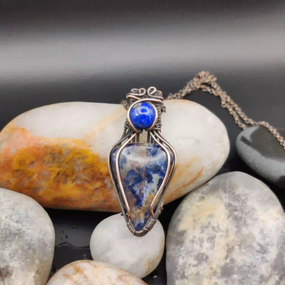 Advithi- Sodalite And Lapis Lazuli Necklace By Sanguine Aura Handcrafted Jewellery