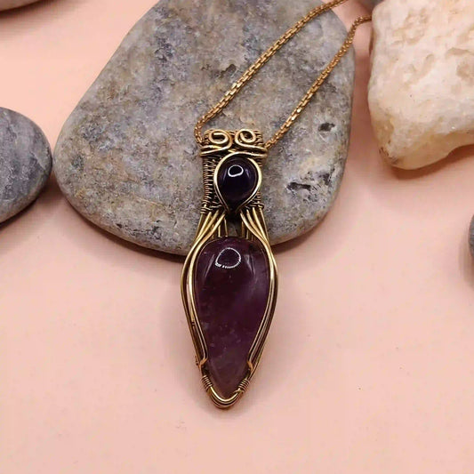 Advithi Amethyst Necklace SA1 By Sanguine Aura Handcrafted Jewellery