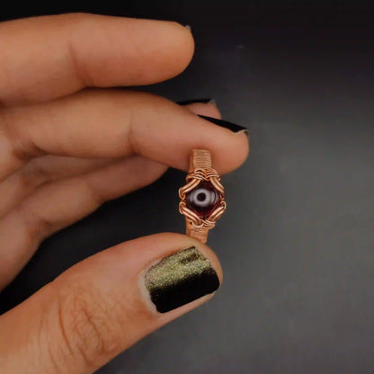Anamika- Garnet Ring SA1 By Sanguine Aura Handcrafted Jewellery
