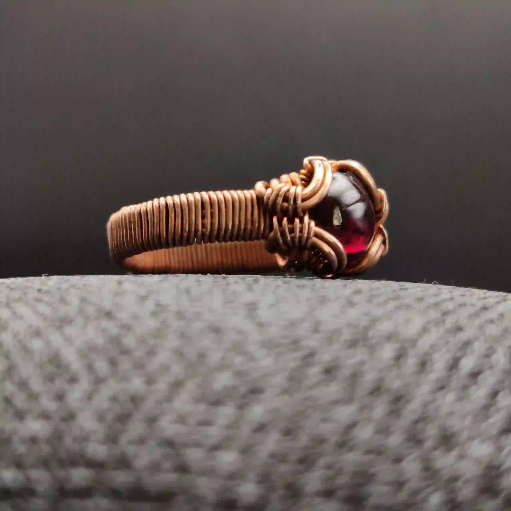 Anamika- Garnet Ring SA2 By Sanguine Aura Handcrafted Jewellery