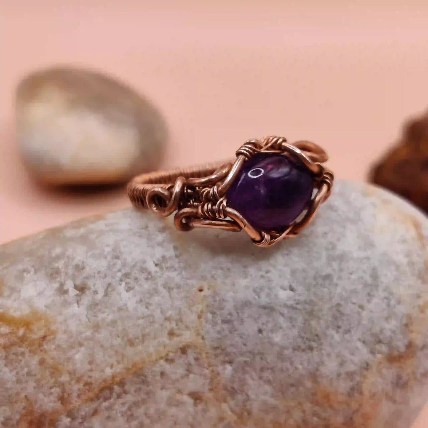 Anya- Amethyst Ring By Sanguine Aura Handcrafted Jewellery