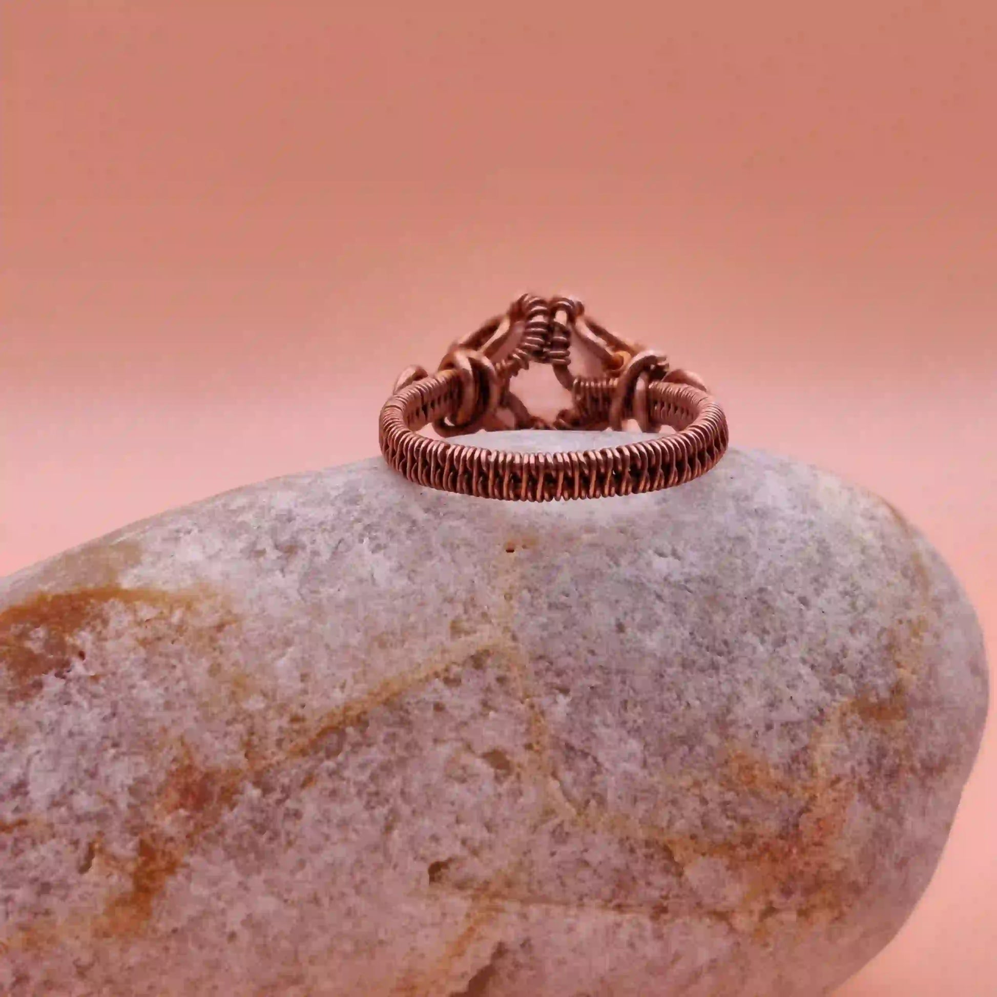 Anya- Rose Quartz Ring SA1 By Sanguine Aura Handcrafted Jewellery