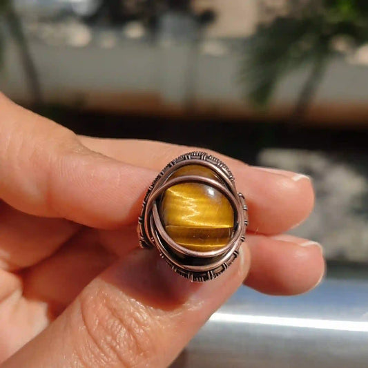 Ashka – Tiger’s Eye Ring SA4 By Sanguine Aura Handcrafted Jewellery