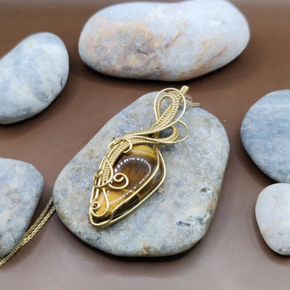 Ayaan - Tiger's Eye Necklace 001 SA1 By Sanguine Aura Handcrafted Jewellery
