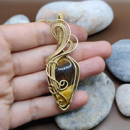 Ayaan - Tiger's Eye Necklace 001 SA3 By Sanguine Aura Handcrafted Jewellery