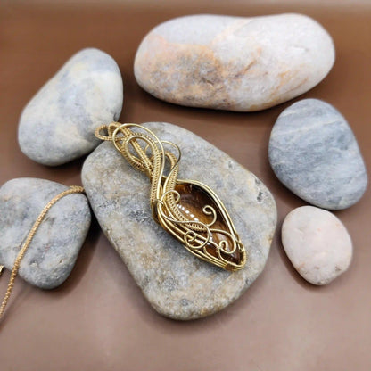Ayaan - Tiger's Eye Necklace 002 SA2 By Sanguine Aura Handcrafted Jewellery