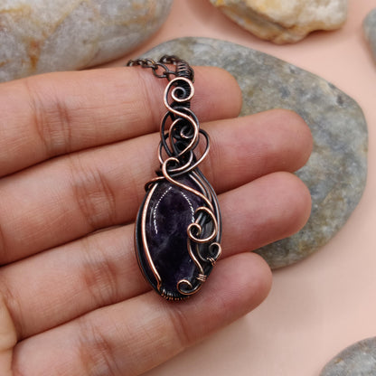 Carina - Amethyst Necklace By Sanguine Aura Handcrafted Jewellery. Healing Benefits Of Amethyst -  eases stress, promotes sleep, and brings clarity.