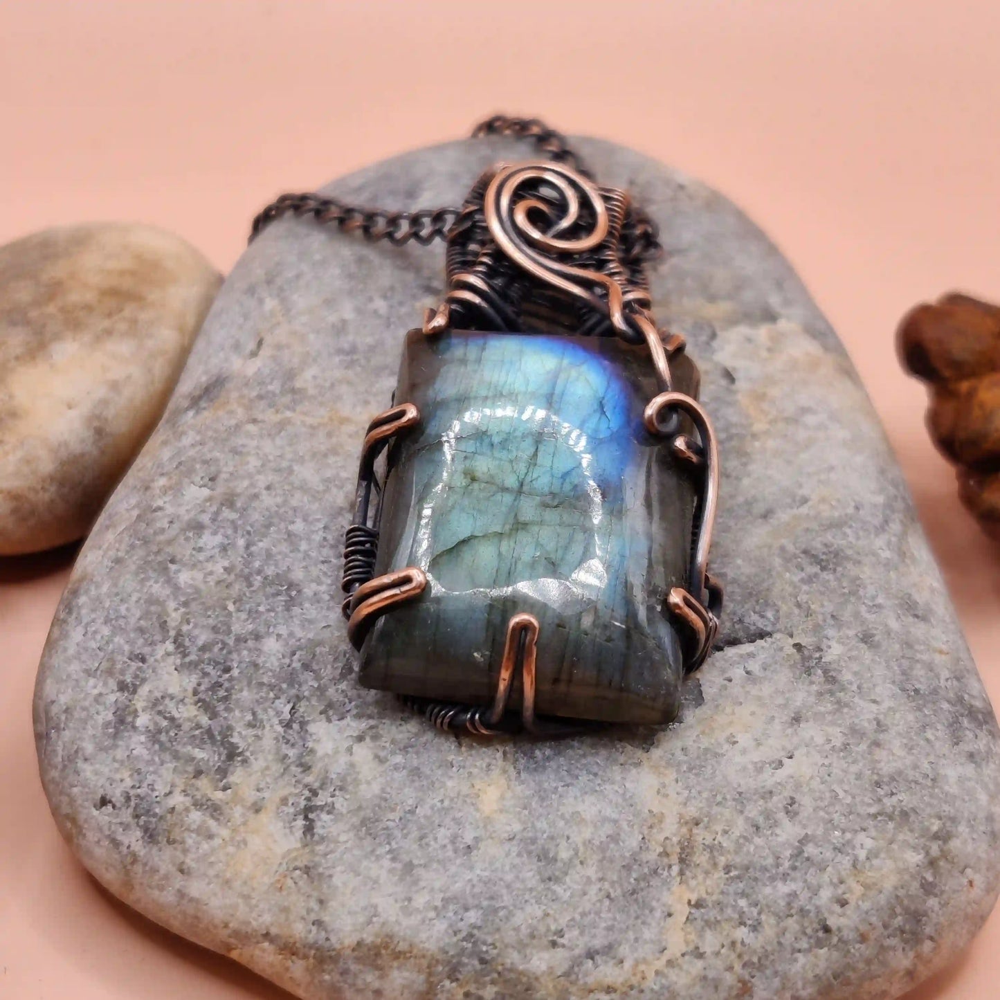 Chaitya- Labradorite Necklace 001 By Sanguine Aura Handcrafted Jewellery