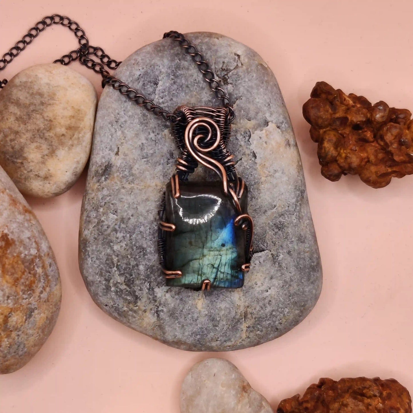 Chaitya- Labradorite Necklace 001 SA1 By Sanguine Aura Handcrafted Jewellery