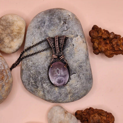 Chaitya- Pink Amethyst Necklace By Sanguine Aura Handcrafted Jewellery