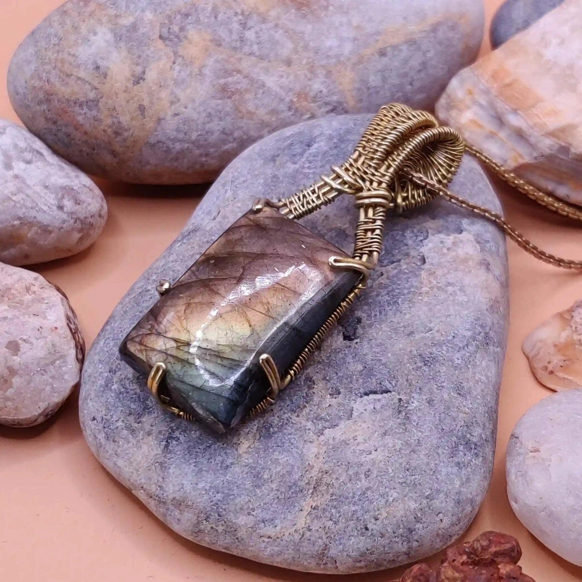 Chaitya - Labradorite Necklace 002 SA1 By Sanguine Aura Handcrafted Jewellery