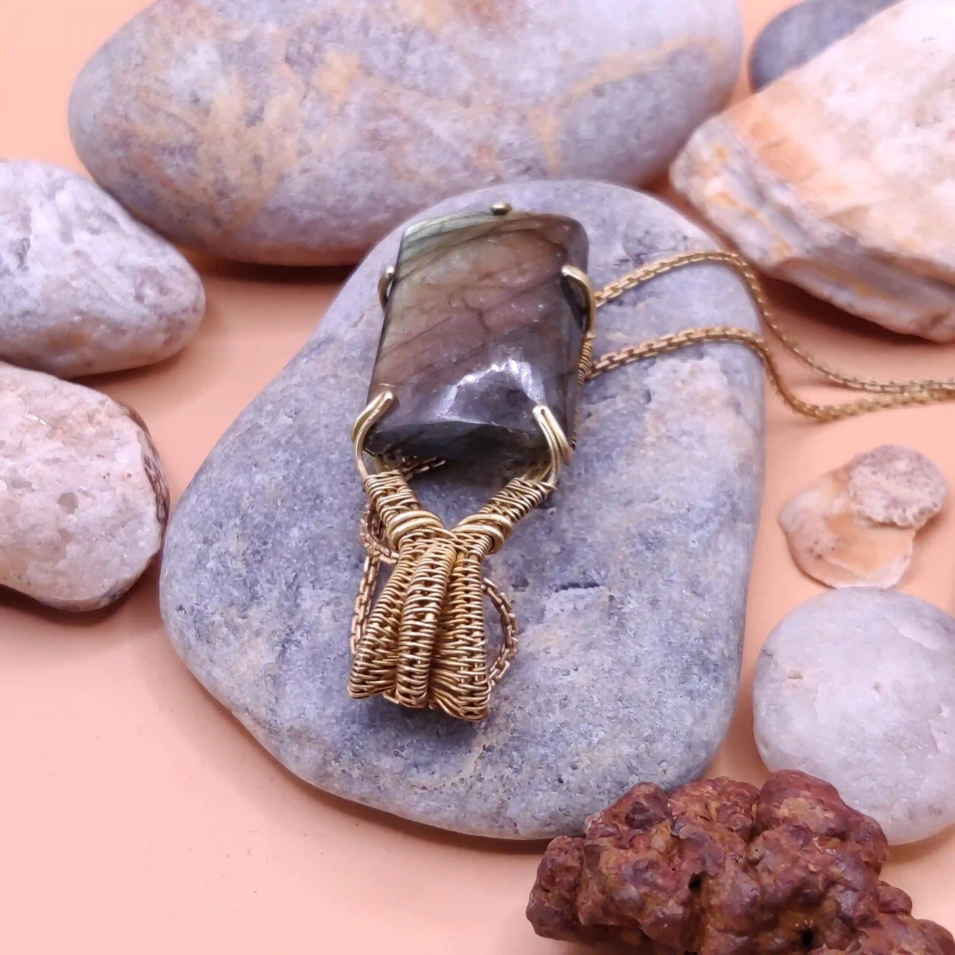 Chaitya - Labradorite Necklace 002 SA2 By Sanguine Aura Handcrafted Jewellery