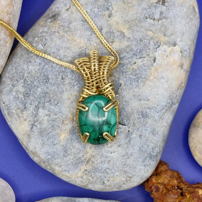 Chaitya - Malachite Necklace By Sanguine Aura Handcrafted Jewellery. Healing Benefits Of Pink Malachite -   Transformation, Balance, Protection.