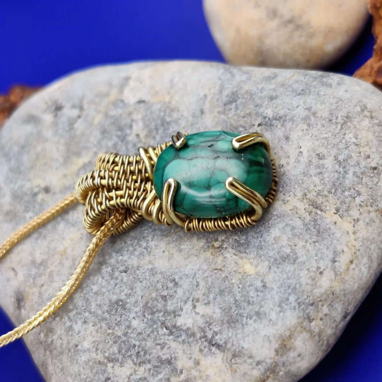 Chaitya - Malachite Necklace SA2 By Sanguine Aura Handcrafted Jewellery