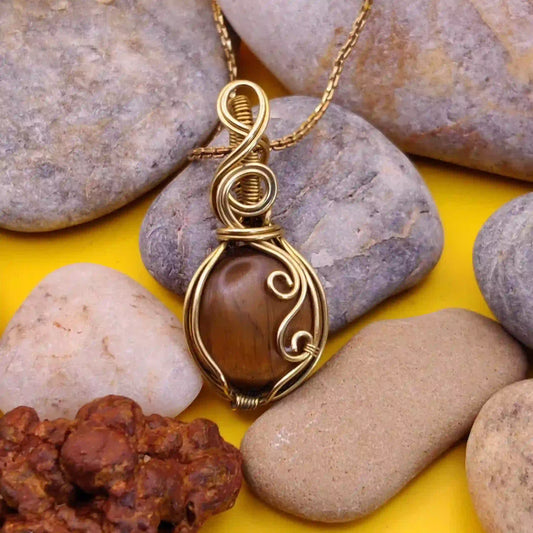 Chandna_Tiger_s_Eye_Necklace By Sanguine Aura Handcrafted Jewellery